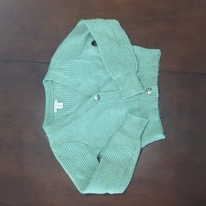 Sincerely Jules light green crop cardigan top large pretty buttons soft warm coz